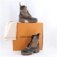 LOUIS VUITTON 1A4XYG Laureate Desert Monogram Boot Women Boots Sz 38